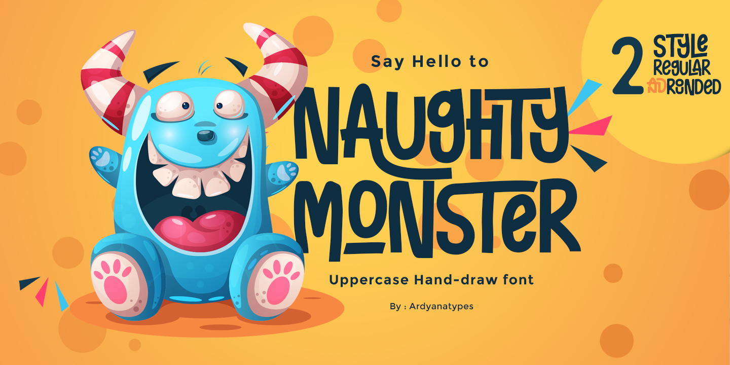 Пример шрифта Naughty Monster #1